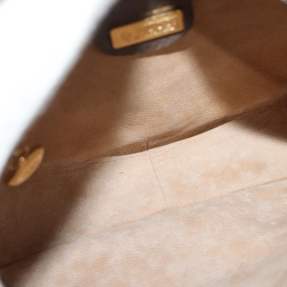 GUCCI GG Supreme Shoulder Bag PVC Beige Gold Auth ep10845