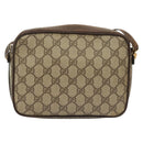 GUCCI GG Supreme Shoulder Bag PVC Beige Gold Auth ep10845-2