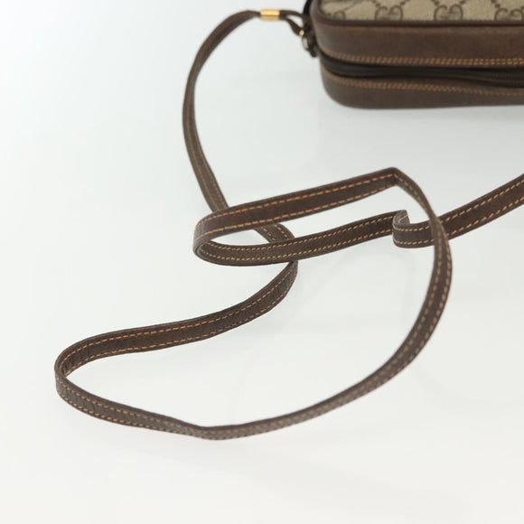 GUCCI GG Supreme Shoulder Bag PVC Beige Gold Auth ep10845