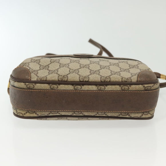 GUCCI GG Supreme Shoulder Bag PVC Beige Gold Auth ep10845