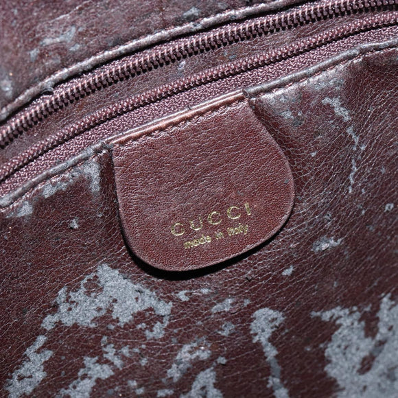 GUCCI Bamboo Hand Bag Leather 2way Brown Gold 001 3444 1638 Auth ep10847