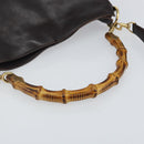 GUCCI Bamboo Hand Bag Leather 2way Brown Gold 001 3444 1638 Auth ep10847-7