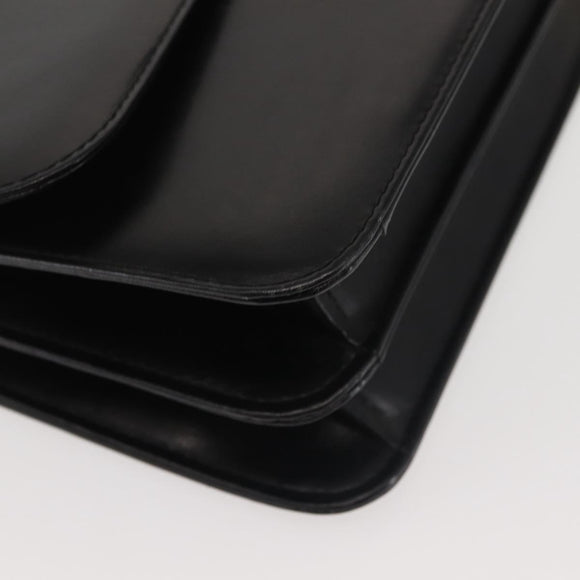 GUCCI Hand Bag Leather Black Gold Auth ep10849