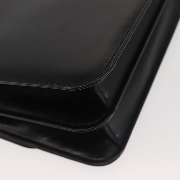 GUCCI Hand Bag Leather Black Gold Auth ep10849