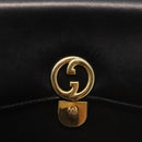 GUCCI Hand Bag Leather Black Gold Auth ep10849-9