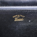 GUCCI Hand Bag Leather Black Gold Auth ep10849-18