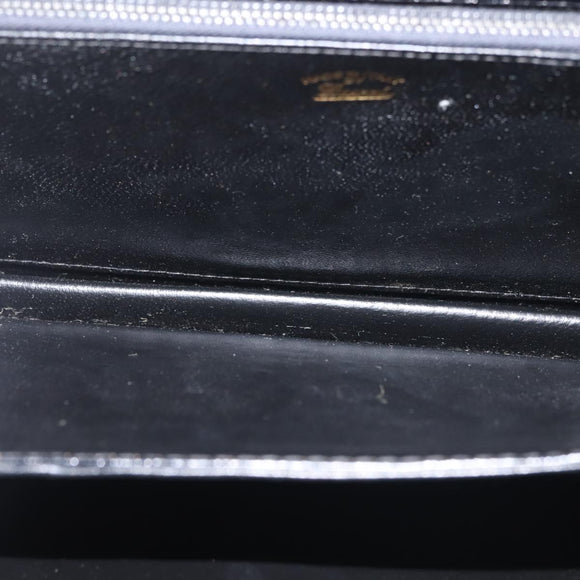 GUCCI Hand Bag Leather Black Gold Auth ep10849