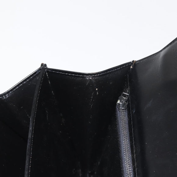 GUCCI Hand Bag Leather Black Gold Auth ep10849