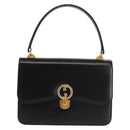 GUCCI Hand Bag Leather Black Gold Auth ep10849-13