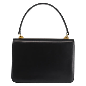 GUCCI Hand Bag Leather Black Gold Auth ep10849 - 0