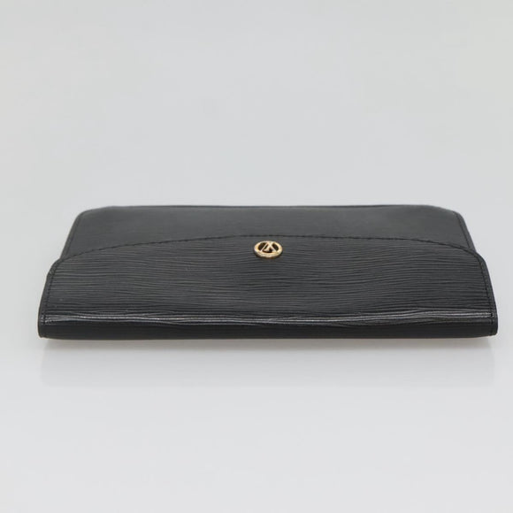 LOUIS VUITTON Epi Montaigne 23 Clutch Bag Black M52662 LV Auth ep10851