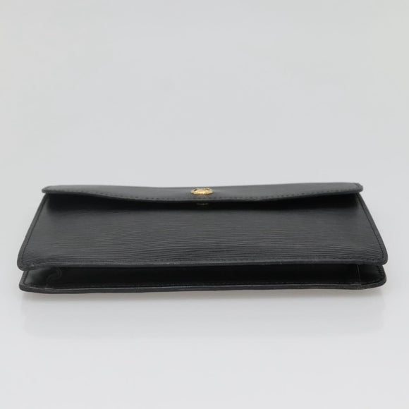 LOUIS VUITTON Epi Montaigne 23 Clutch Bag Black M52662 LV Auth ep10851