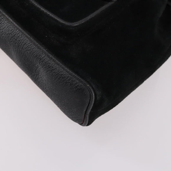 GUCCI Bamboo Backpack Suede Black Gold 003 2058 0030 Auth ep10853