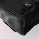 GUCCI Bamboo Backpack Suede Black Gold 003 2058 0030 Auth ep10853-14