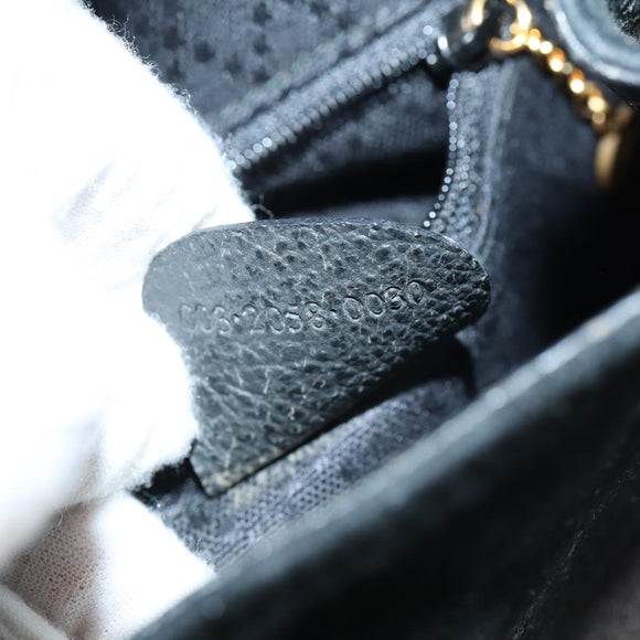 GUCCI Bamboo Backpack Suede Black Gold 003 2058 0030 Auth ep10853