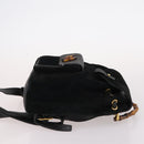 GUCCI Bamboo Backpack Suede Black Gold 003 2058 0030 Auth ep10853-4