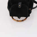 GUCCI Bamboo Backpack Suede Black Gold 003 2058 0030 Auth ep10853-6