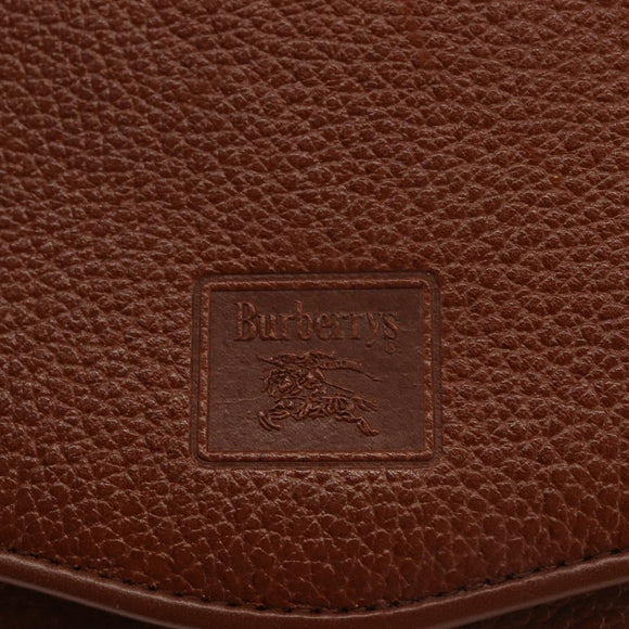 Burberrys Shoulder Bag Leather Brown Gold Auth ep10854