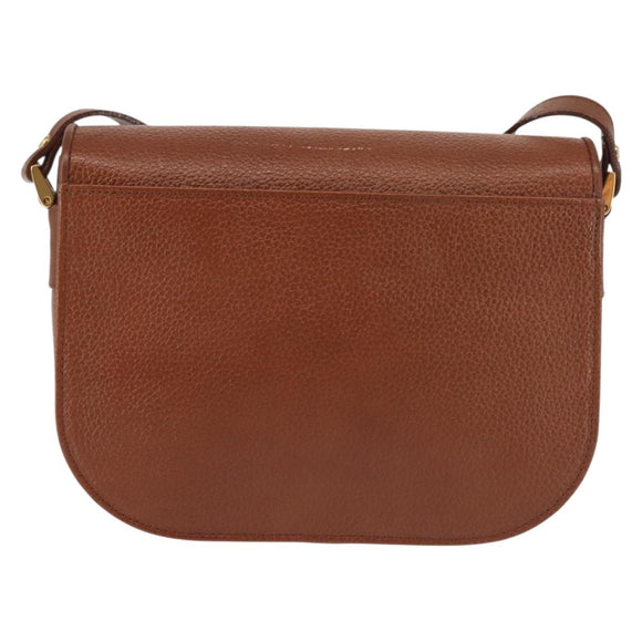 Burberrys Shoulder Bag Leather Brown Gold Auth ep10854