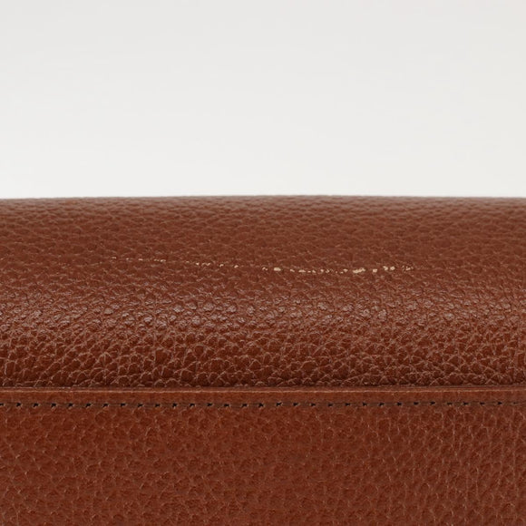 Burberrys Shoulder Bag Leather Brown Gold Auth ep10854