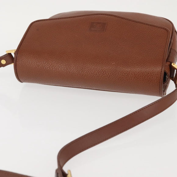 Burberrys Shoulder Bag Leather Brown Gold Auth ep10854