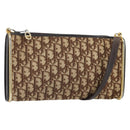 Christian Dior Trotter Canvas Shoulder Bag Brown Gold Auth ep10855-1