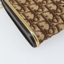 Christian Dior Trotter Canvas Shoulder Bag Brown Gold Auth ep10855-13