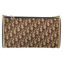 Christian Dior Trotter Canvas Shoulder Bag Brown Gold Auth ep10855-2