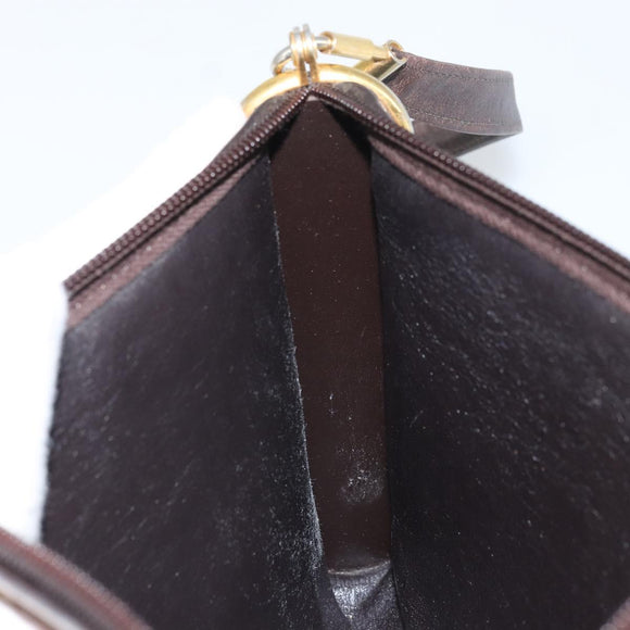 Christian Dior Trotter Canvas Shoulder Bag Brown Gold Auth ep10855