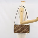 Christian Dior Trotter Canvas Shoulder Bag Brown Gold Auth ep10855-22