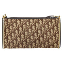 Christian Dior Trotter Canvas Shoulder Bag Brown Gold Auth ep10855-3