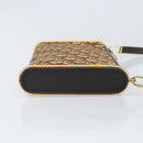 Christian Dior Trotter Canvas Shoulder Bag Brown Gold Auth ep10855-4