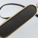 Christian Dior Trotter Canvas Shoulder Bag Brown Gold Auth ep10855-5