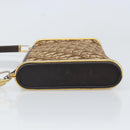 Christian Dior Trotter Canvas Shoulder Bag Brown Gold Auth ep10855-6