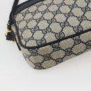 GUCCI GG Supreme Shoulder Bag PVC Navy Gold 007 115 6428 8039 Auth ep10857-16