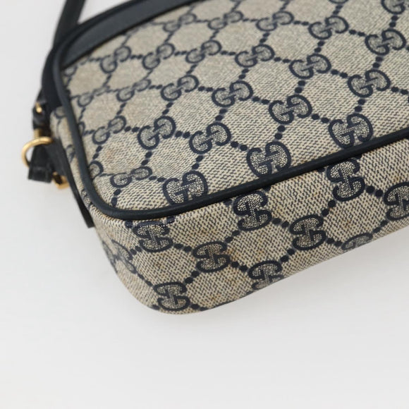 GUCCI GG Supreme Shoulder Bag PVC Navy Gold 007 115 6428 8039 Auth ep10857