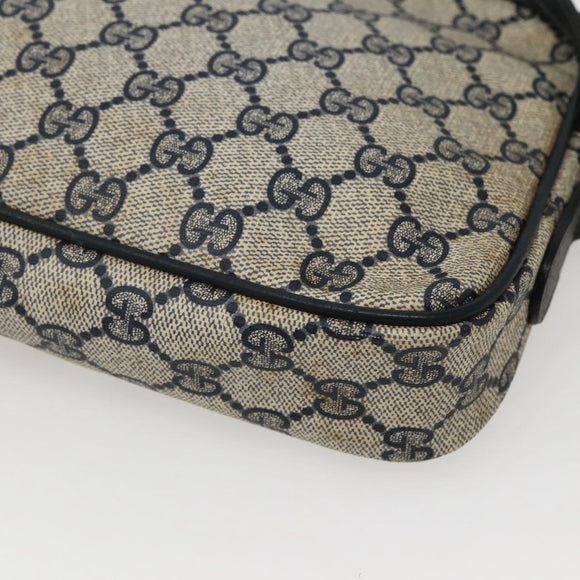 GUCCI GG Supreme Shoulder Bag PVC Navy Gold 007 115 6428 8039 Auth ep10857