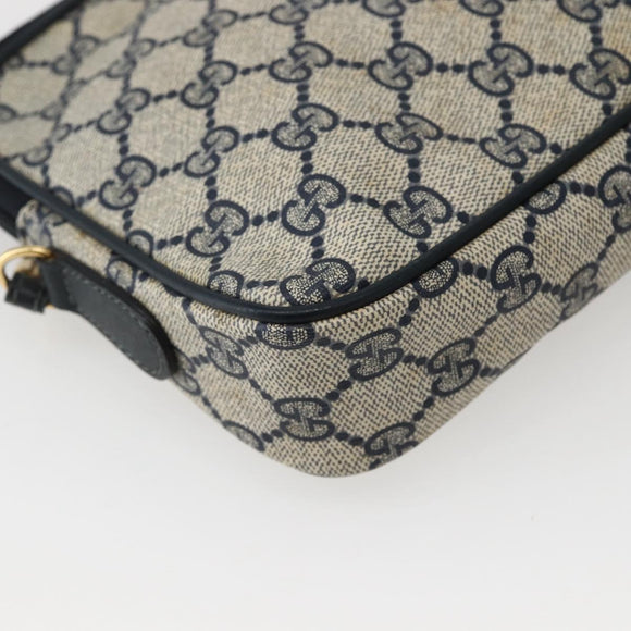 GUCCI GG Supreme Shoulder Bag PVC Navy Gold 007 115 6428 8039 Auth ep10857