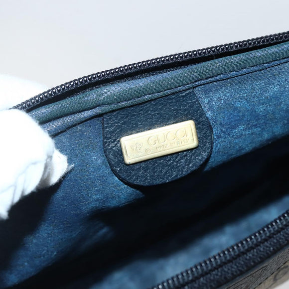 GUCCI GG Supreme Shoulder Bag PVC Navy Gold 007 115 6428 8039 Auth ep10857