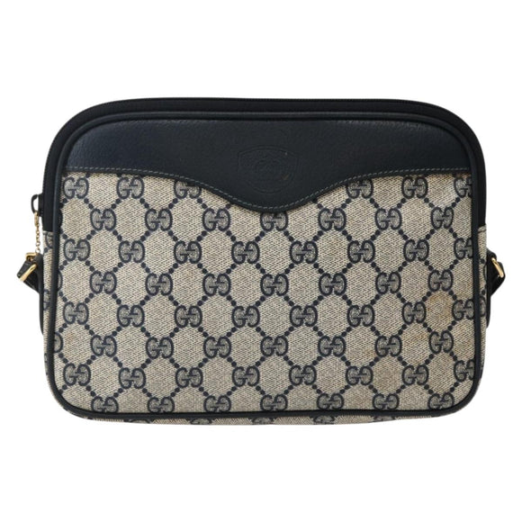 GUCCI GG Supreme Shoulder Bag PVC Navy Gold 007 115 6428 8039 Auth ep10857