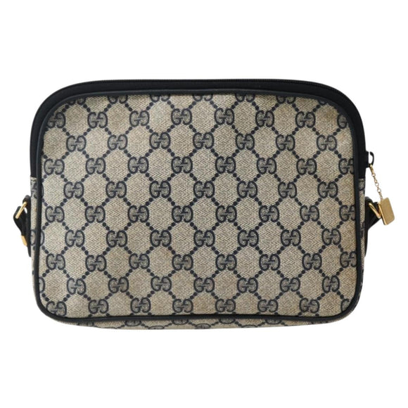 GUCCI GG Supreme Shoulder Bag PVC Navy Gold 007 115 6428 8039 Auth ep10857