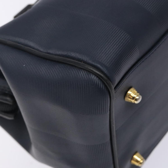 FENDI Pecan Canvas Hand Bag Navy Gold Auth ep10858