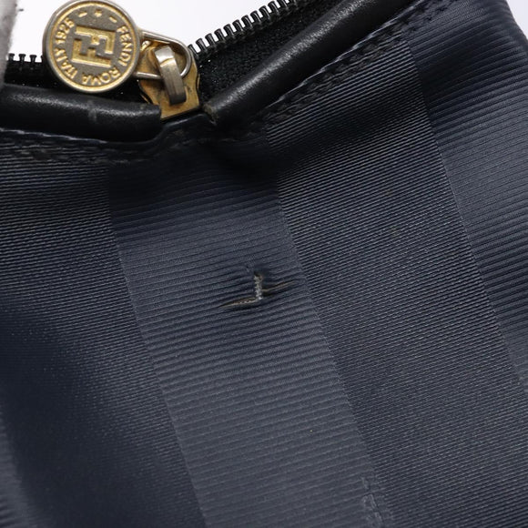 FENDI Pecan Canvas Hand Bag Navy Gold Auth ep10858