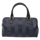 FENDI Pecan Canvas Hand Bag Navy Gold Auth ep10858-13