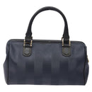 FENDI Pecan Canvas Hand Bag Navy Gold Auth ep10858-2