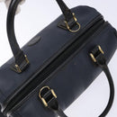 FENDI Pecan Canvas Hand Bag Navy Gold Auth ep10858-6