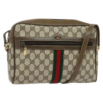 GUCCI GG Supreme Web Sherry Line Shoulder Bag PVC Beige Gold Red Auth ep10859