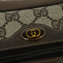 GUCCI GG Supreme Web Sherry Line Shoulder Bag PVC Beige Gold Red Auth ep10859-14