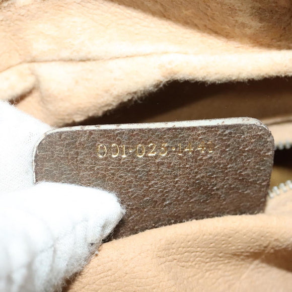 GUCCI GG Supreme Web Sherry Line Shoulder Bag PVC Beige Gold Red Auth ep10859