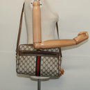 GUCCI GG Supreme Web Sherry Line Shoulder Bag PVC Beige Gold Red Auth ep10859-22